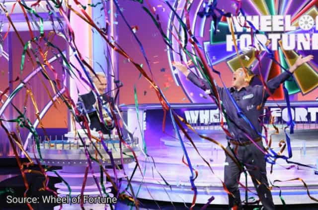 Wheel of Fortune celebration reference illustrating the energy of the final result reveal